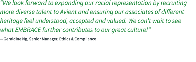 “We look forward to expanding our racial representation by recruiting more diverse talent to Avient and ensuring our ...