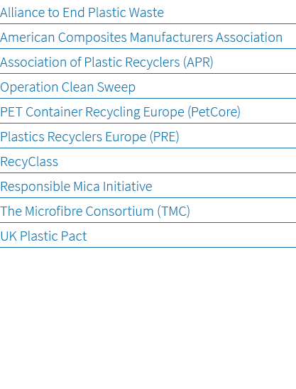 Alliance to End Plastic Waste American Composites Manufacturers Association Association of Plastic Recyclers (APR) Op...